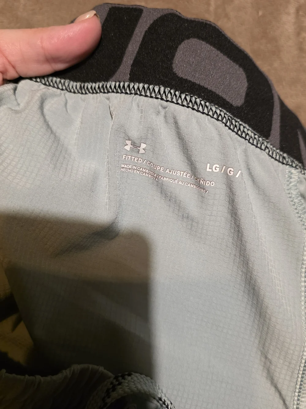 LG Men’s Light Gray Athletic Shorts with Black Trim - Picture 3 of 4